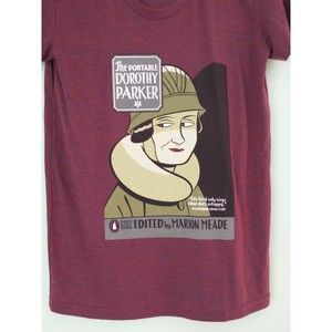 Penguin Books Womens Dorothy Parker T-Shirt Size XL Purple Maroon Graphic Tee